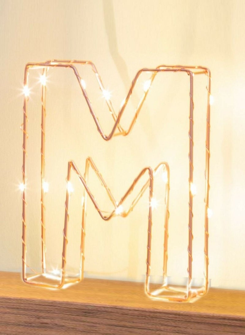 سلة حرف M مضيء لون ذهبي - Image 3