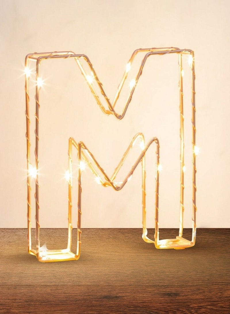 سلة حرف M مضيء لون ذهبي - Image 1