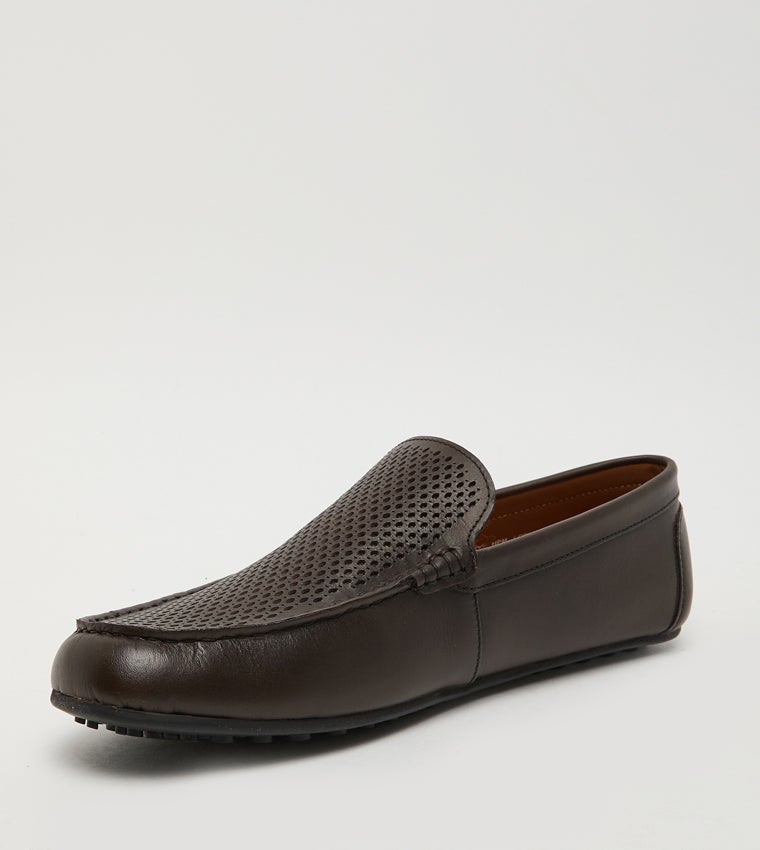 Hush Puppies Textured Leather Loafers - Image 2