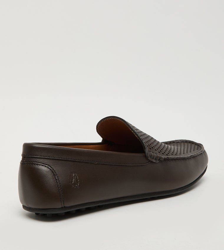 Hush Puppies Textured Leather Loafers - Image 3