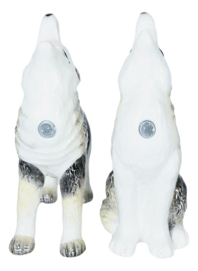 Ebros Gift Full Moon Alpha Gray Wolf Pups Howling Through The Night Ceramic Salt And Pepper Shakers Set Rustic Wildlife Woodlands Wolves Timberwolves Mystical Animal Spirit Decor - Image 4