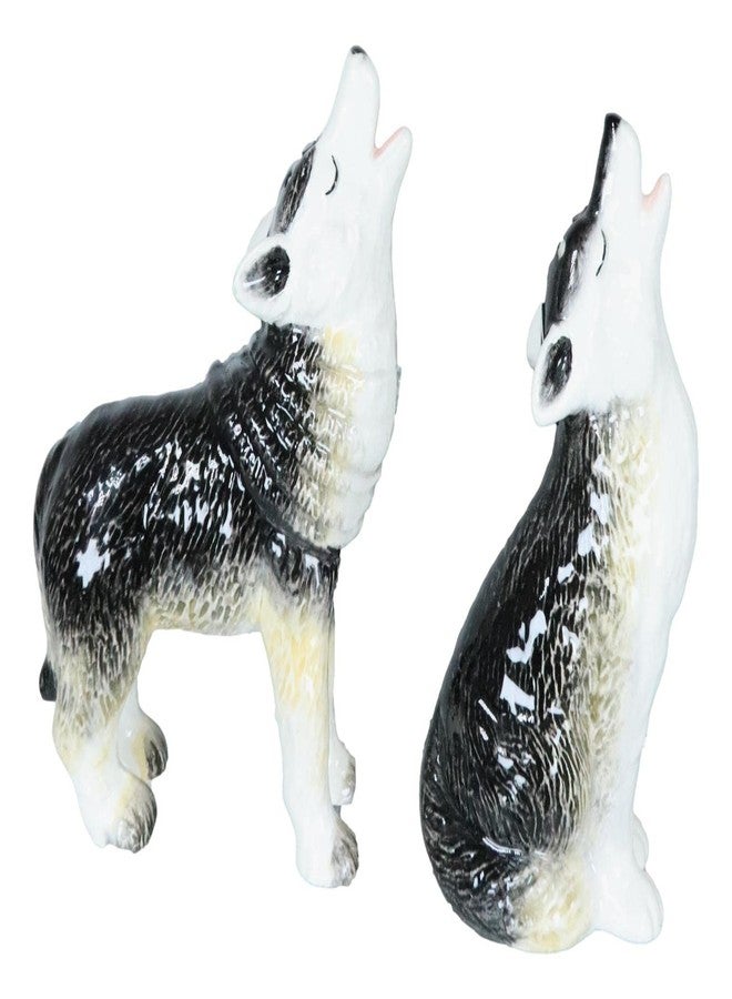 Ebros Gift Full Moon Alpha Gray Wolf Pups Howling Through The Night Ceramic Salt And Pepper Shakers Set Rustic Wildlife Woodlands Wolves Timberwolves Mystical Animal Spirit Decor - Image 5