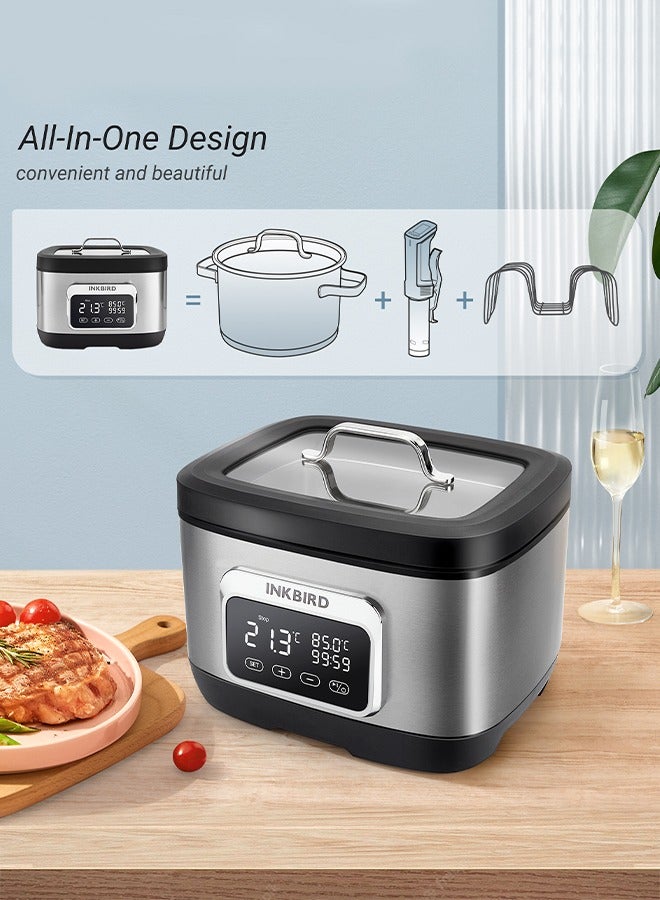 INKBIRD Sous Vide Cooker ISV-500W, 700W All-in-One WiFi Precision Sous Vide Machine, Accurate Temperature & Time Control, 3D Water Circulation Heating, Low Water Level Alarm, Ultra Quiet for Kitchen - Image 2
