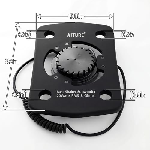 AiTURE Subwoofer Tactile Bass Shaker- 20 Watts RMS 8 Ohm Imepedance - Audio Transducer - Turn Any Surface into a Speaker System - for Large and Rigid Surfaces. (20W) - Image 5