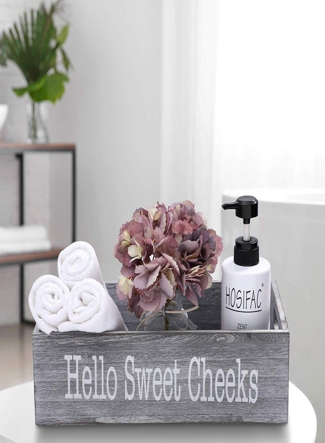 HOSROOME Nice Butt Bathroom Decor Box Toilet Paper Holder for Bathroom Dector Farmhouse Rustic Wood Storage Bin Funny Storage Box for Home Decor,Grey - Image 5
