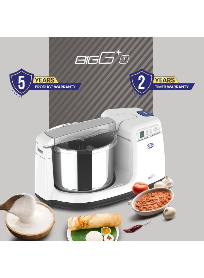 Ultra BIGG + Twetgrinder 2.5L,Patented Conical stones,Digital timer, ABS body,Multiutility drum,CE certifed Inhousemotor with 5years warranty, AISI 304Food grade StainlessSteel,150WPower,230V (white). - Image 4