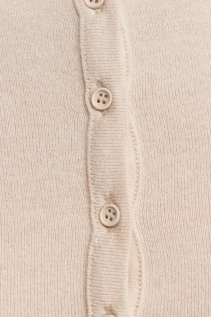 Dilvin Oatmeal Natural DILVIN Slim Fit V-Neck Button Blouse for Women | Best Price UAE