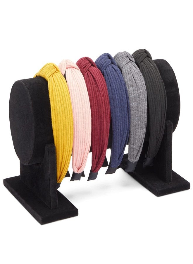 Juvale Headband Velvet Jewelry Organizer, Black T Bar Jewelry Stand for Boutiques, Small Business (12 x 7 In) - Headband Holder - Image 1