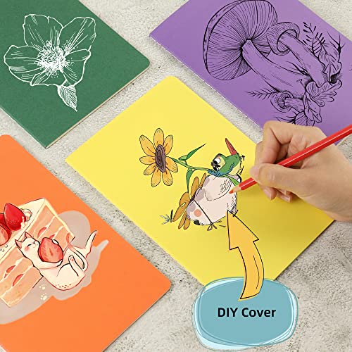Labkiss 24 Pack College Ruled Notebook & Journal Bulk, Multi Cover, Line Thick Paper, A5 Size, 5.5x8.3 inch, 60 Page, Small Subject Composition Note Pad Set for Women Men Kids Traveler Student Office - Image 2