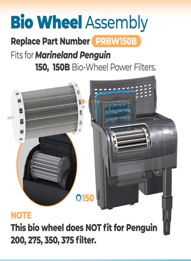 أنتوبيل فلتر حوض السمك PRBW150B 150B Bio-Wheel متوافق مع فلاتر الطاقة Marineland Penguin 150 Bio-Wheel - Image 3