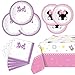 OULUN Party Tableware For Cute Mouse16 pcs Paper Plates 8pcs 9 inch and 8pcs 7inch20 Napkin and Table Cloth 86 x 52Girl Cute Mouse Birthday Party Decorate Supplies - Image 3