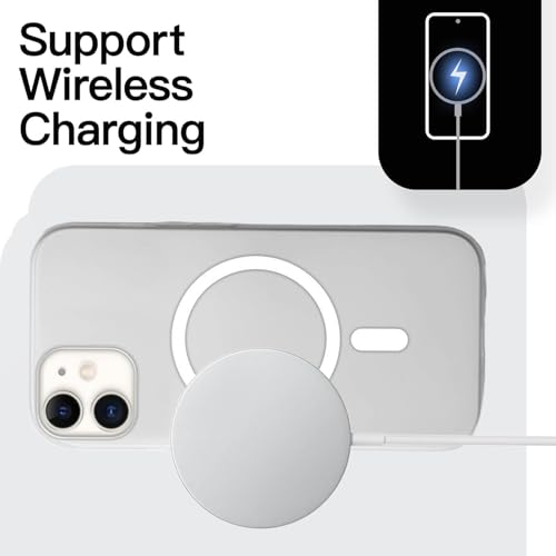 SHINESTAR Back Cover for iPhone 12/12 Pro | Frosted Semi-Transparent Slim Case with Magnetic Support | Wireless Charging Compatible | Hard Back, Matte Finish – White - Image 4