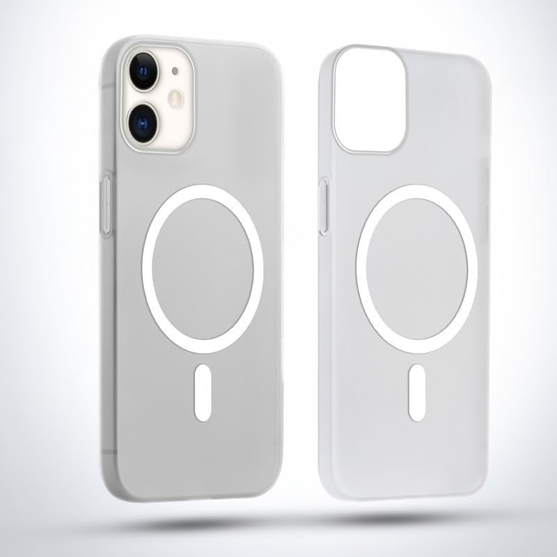 SHINESTAR Back Cover for iPhone 12/12 Pro | Frosted Semi-Transparent Slim Case with Magnetic Support | Wireless Charging Compatible | Hard Back, Matte Finish – White - Image 5