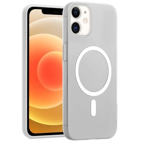 SHINESTAR Back Cover for iPhone 12/12 Pro | Frosted Semi-Transparent Slim Case with Magnetic Support | Wireless Charging Compatible | Hard Back, Matte Finish – White - Image 1