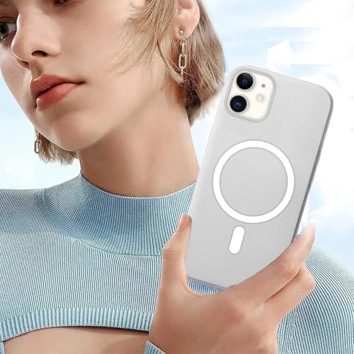 SHINESTAR Back Cover for iPhone 12/12 Pro | Frosted Semi-Transparent Slim Case with Magnetic Support | Wireless Charging Compatible | Hard Back, Matte Finish – White - Image 3