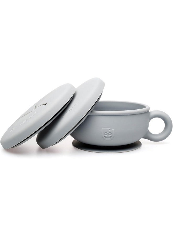 TalkTools Itsy Bowl with Locking Lid - Platinum grade silicone with Volume Lines, Curved Walls for Easy Scooping - for Babies, Toddlers, Children, and Elderly - Snack Lid Accessory (Ocean) - Image 2