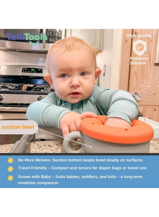 TalkTools Itsy Bowl with Locking Lid - Platinum grade silicone with Volume Lines, Curved Walls for Easy Scooping - for Babies, Toddlers, Children, and Elderly - Snack Lid Accessory (Ocean) - Image 3