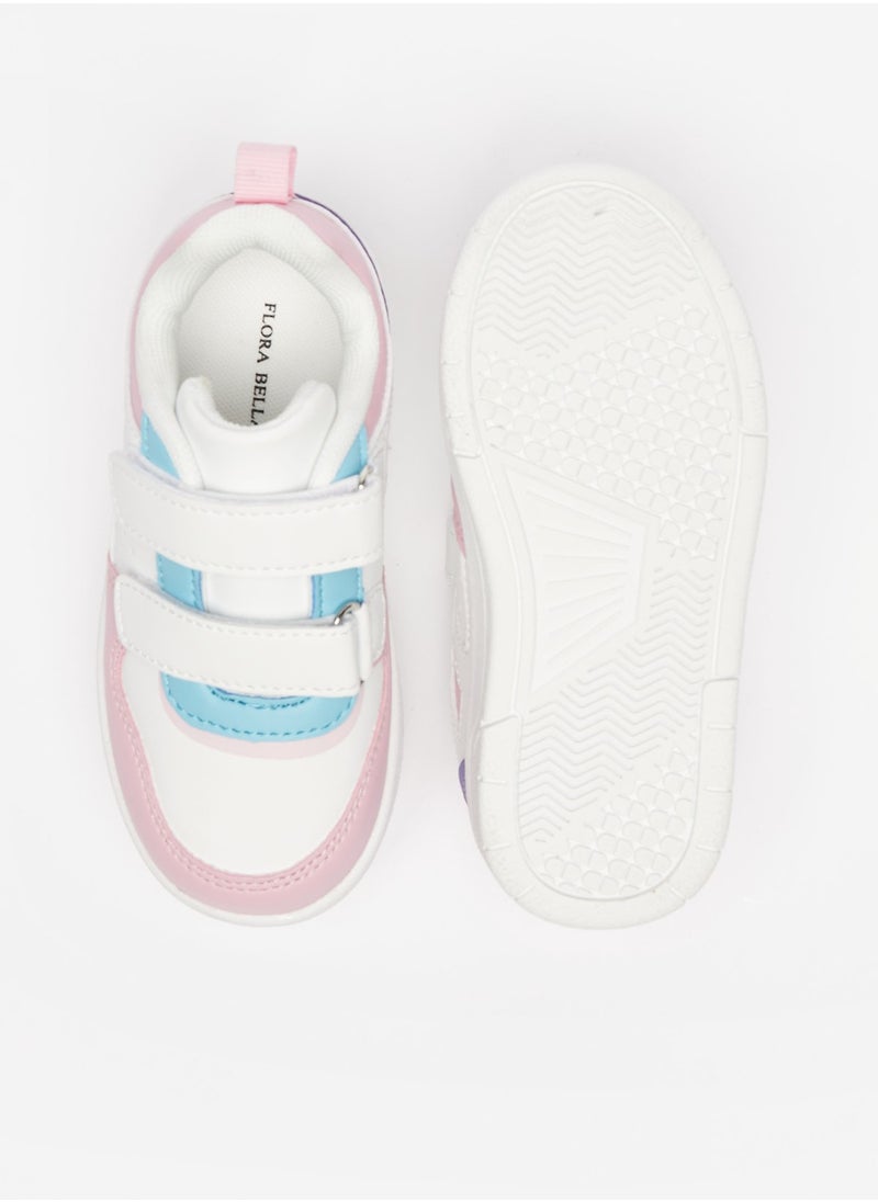 Flora Bella By Shoexpress - Girls Paneled Sneakers with Hook and Loop Closure - Image 1