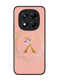 Stylizedd For Xiaomi Redmi Note 14 Pro 5G / X7 5G Case,Slim fit Camera Protection, Shockproof Thin Phone cover  - Custom Monogram Floral - X  (Rose Pink )  - Image 1