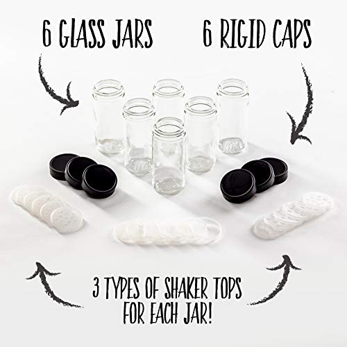 AllSpice 4" Glass Spice Jars 4 fluid ounces- 6 Pack - Image 2