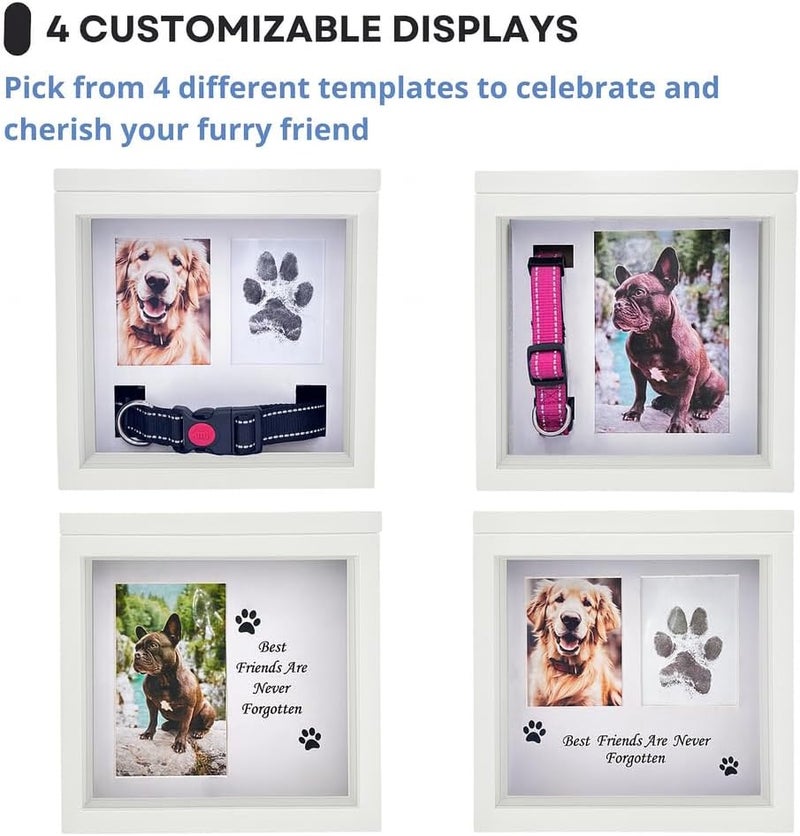 OtterPets Large Dog Urn for Ashes, 4 Customizable Displays with Paw Print Ink Kit, 8.5x8.5x5.8 Pet Urn for Dog Ashes, Pet Cremation Box, Cat Urn for Ashes, Dog Ashes Keepsake (White) - Image 3