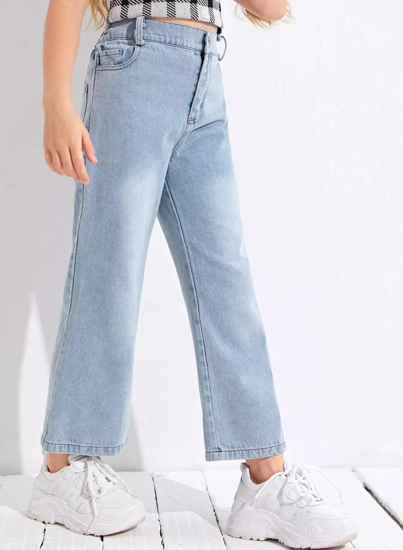 Girls Solid Flare Leg Jeans  - Image 3