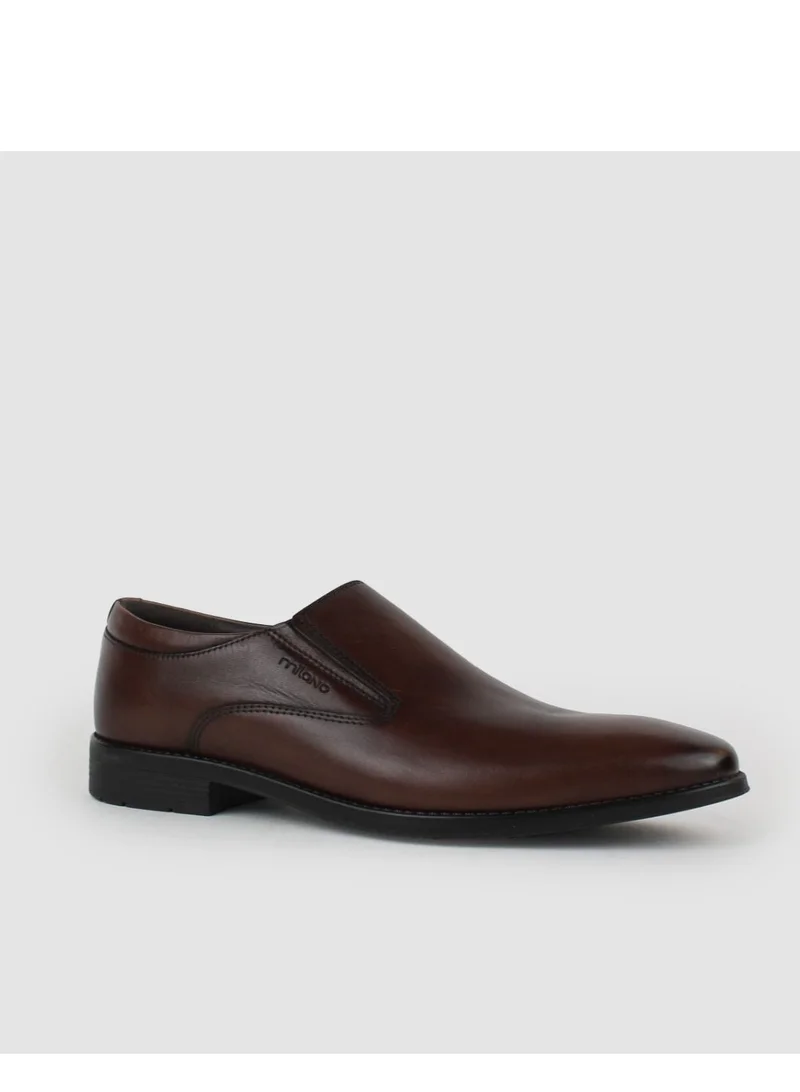 Milano Ori Mens Slipon Leather Formal Shoes-Brown