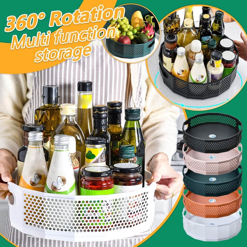 comfrt Spice Rack Organizer for Cabinet, Kitchen Seasoning Storage Rotary Rack Household Cabinet Bathroom Storage Cosmetic Storage Department Store Storage Box - Image 3