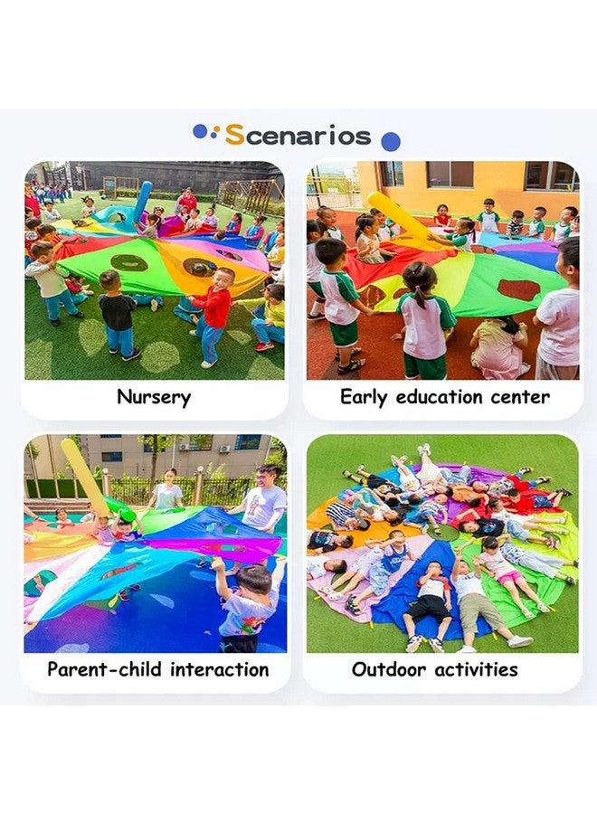 توي بارك مظلة قوس قزح من Toy Park مع ثقوب، لعبة Whack-a-mole لمرحلة الحضانة، تدريب الأطفال على خفة الحركة والعمل الجماعي، نشاط Whack-a-mole بالمظلة (الحجم: 3.5 متر/11.5 قدم) - Image 2