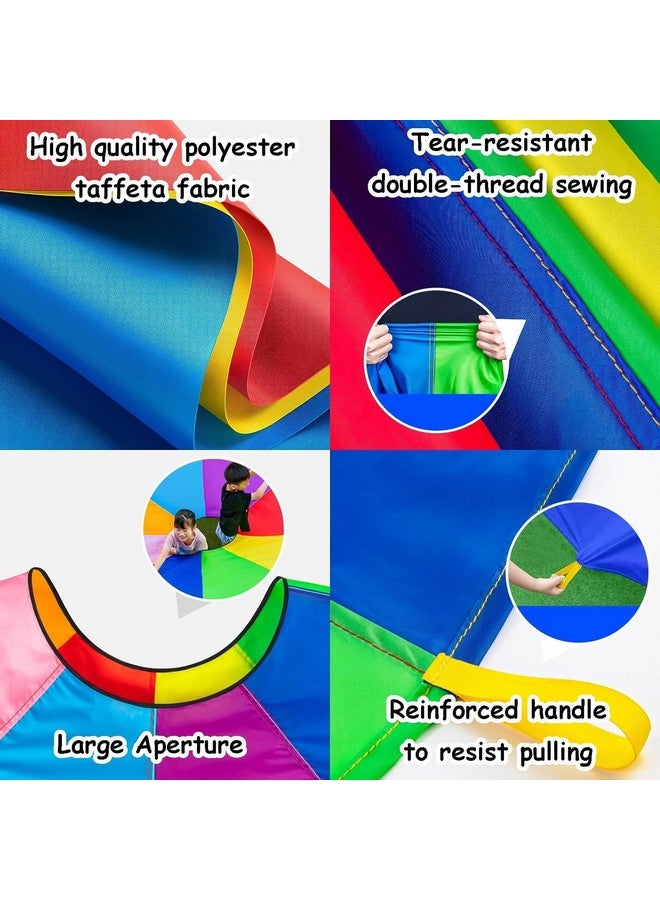 توي بارك مظلة قوس قزح من Toy Park مع ثقوب، لعبة Whack-a-mole لمرحلة الحضانة، تدريب الأطفال على خفة الحركة والعمل الجماعي، نشاط Whack-a-mole بالمظلة (الحجم: 3.5 متر/11.5 قدم) - Image 4