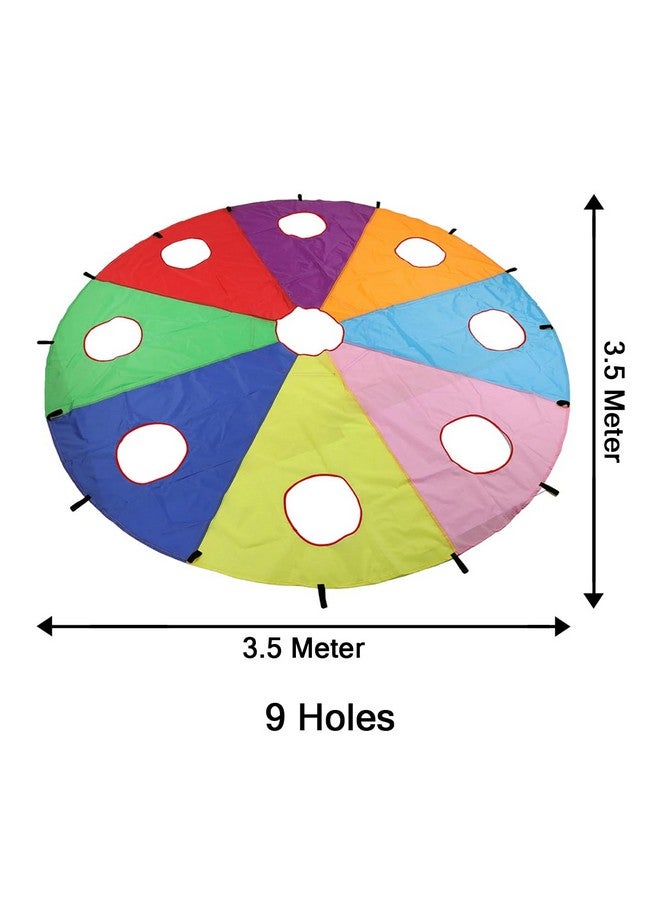 توي بارك مظلة قوس قزح من Toy Park مع ثقوب، لعبة Whack-a-mole لمرحلة الحضانة، تدريب الأطفال على خفة الحركة والعمل الجماعي، نشاط Whack-a-mole بالمظلة (الحجم: 3.5 متر/11.5 قدم) - Image 5