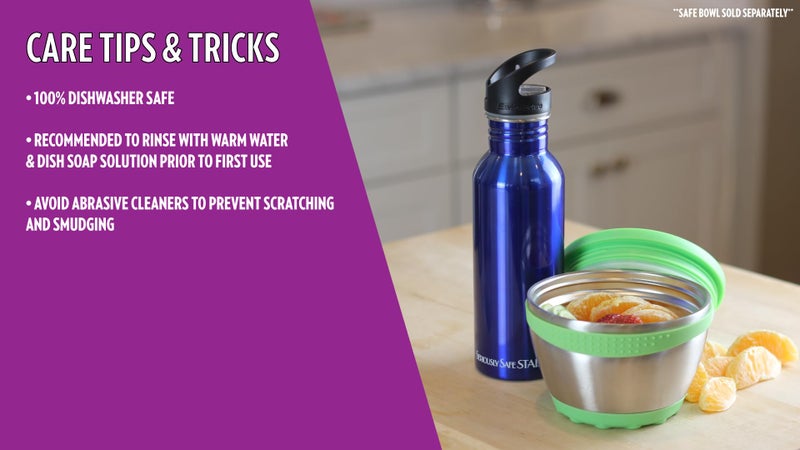 New Wave Enviro Stainless Steel Water Bottle (0.6 Liter  Blue) - Image 3