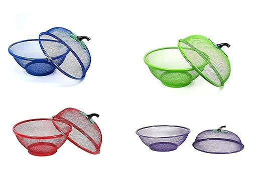 SHOPELLA Apple Shape Net Fruits Vegetables Basket for Kitchen Fruit Basket with Net Cover Fruit and Vegetable Stand Basket Fruit Net Cover Multi Colour - Image 3