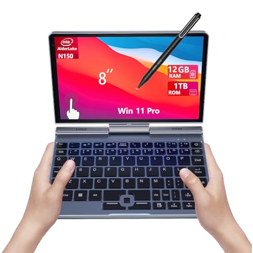 KOOFORWAY 8 Inch 2in1 Mini Laptop Tablet PCN150 Up to 36GHz 12GB LPDDR5 RAM 1TB SSD Win 11 Pro 1280800 Touchscreen WiFi 6 BT52 USBC HDMI Stylus Support Portable Notebook PC - Image 1