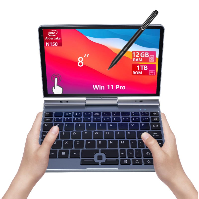 KOOFORWAY 8 Inch 2in1 Mini Laptop Tablet PCN150 Up to 36GHz 12GB LPDDR5 RAM 1TB SSD Win 11 Pro 1280800 Touchscreen WiFi 6 BT52 USBC HDMI Stylus Support Portable Notebook PC - Image 3