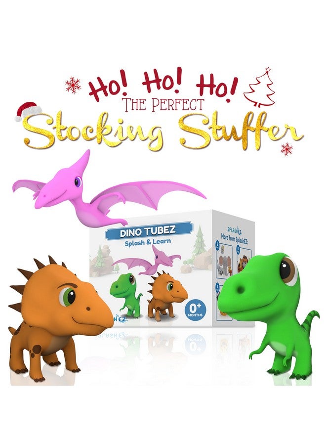 SplashEZ Mold Free Dinosaur Bath Toys, No Hole Bath Toys for Toddlers, Bathtub Dinosaur Set for Kids, No Mold Floating Water Dino Set for Pool, BPA-Free Safe Fun, Infant Babies Ages 1 3 6 12 18 Mo - Image 2