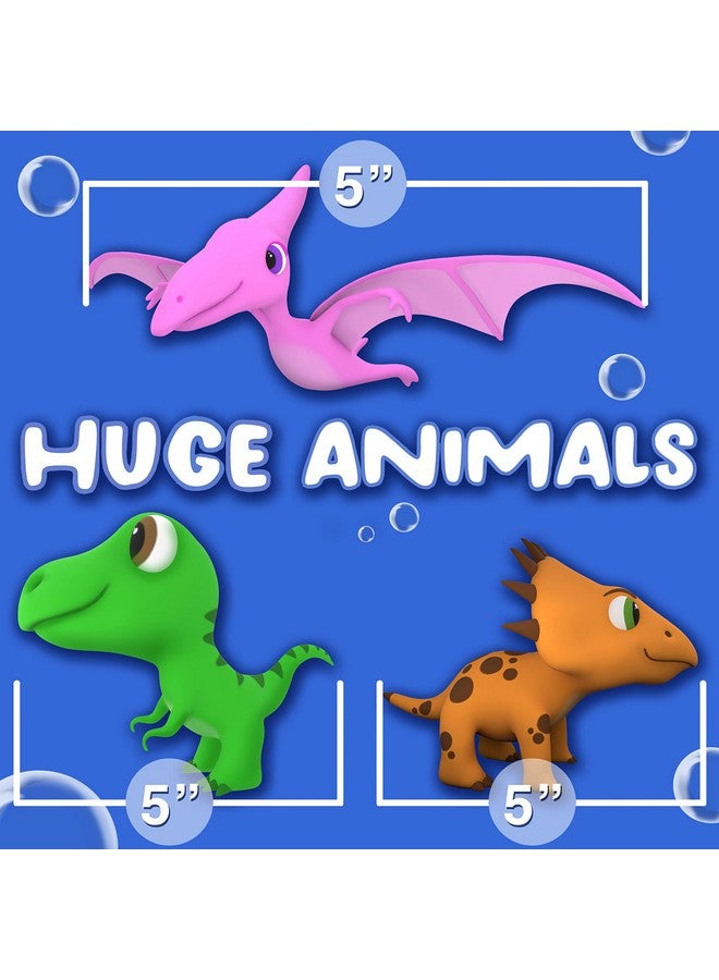 SplashEZ Mold Free Dinosaur Bath Toys, No Hole Bath Toys for Toddlers, Bathtub Dinosaur Set for Kids, No Mold Floating Water Dino Set for Pool, BPA-Free Safe Fun, Infant Babies Ages 1 3 6 12 18 Mo - Image 3