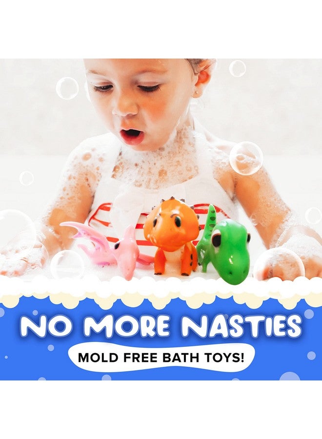 SplashEZ Mold Free Dinosaur Bath Toys, No Hole Bath Toys for Toddlers, Bathtub Dinosaur Set for Kids, No Mold Floating Water Dino Set for Pool, BPA-Free Safe Fun, Infant Babies Ages 1 3 6 12 18 Mo - Image 5