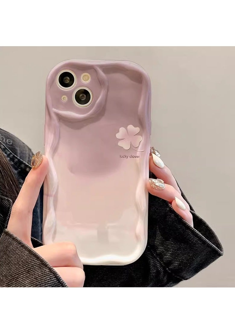 NIBEMINENT White Rose Clover Protective TPU Case Cover For iPhone 16 Plus