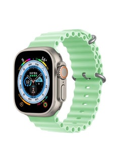 Ten Tech Silicone Band for Apple Watch Ultra/Ultra 2 49mm 45mm 44mm 42mm, Waterproof Soft Silicone Sports Band for iWatch Ultra SE 8/7/6/5/4/3/2/1, light green