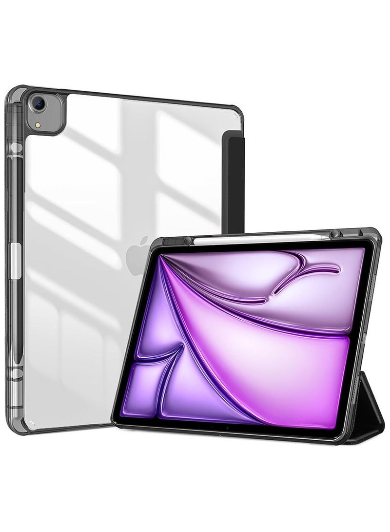 general for iPad Air 13 Inch Case  M2 2024 With Pencil Holder, Hybrid Smart Cover iPad 13 Air  M2 Case with Clear Transparent Back, Support Touch ID, Auto Wake/Sleep - Image 1