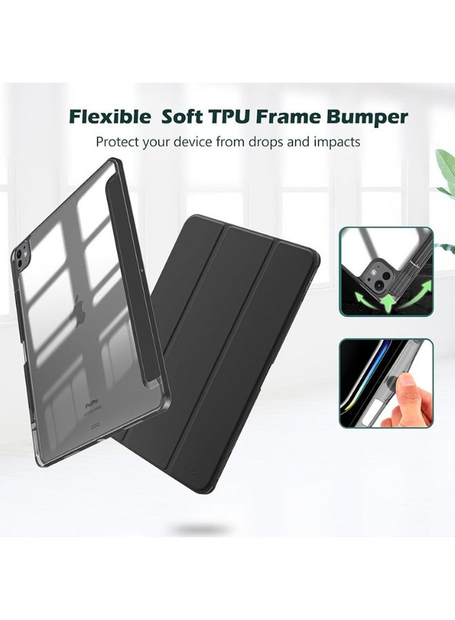 general for iPad Air 13 Inch Case  M2 2024 With Pencil Holder, Hybrid Smart Cover iPad 13 Air  M2 Case with Clear Transparent Back, Support Touch ID, Auto Wake/Sleep - Image 4