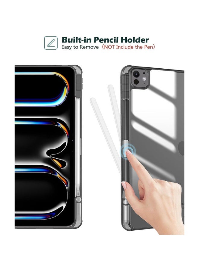 general for iPad Air 13 Inch Case  M2 2024 With Pencil Holder, Hybrid Smart Cover iPad 13 Air  M2 Case with Clear Transparent Back, Support Touch ID, Auto Wake/Sleep - Image 5