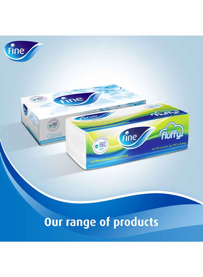 Fine 2 Ply Sterilized Facial Tissue 100 Sheets Pack of 6 White - Image 5