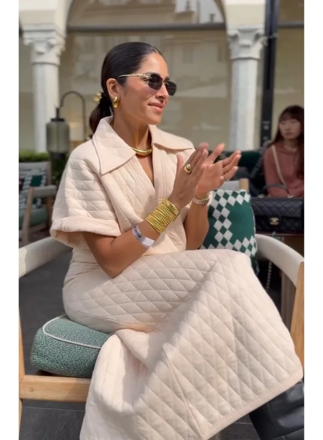 نسيسيرا Off white Quilted Long Skirt