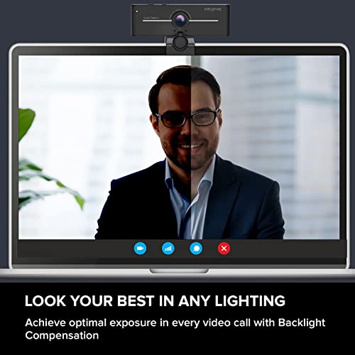 Creative Live! 4K UHD USB Webcam with Backlight Compensation, 40 FPS ino, 95° Wide Angle Lens, Privacy Lens, Built-in Microphones, Plug & Play for PC and Mac - Image 3