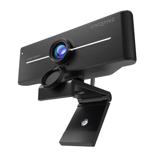 Creative Live! 4K UHD USB Webcam with Backlight Compensation, 40 FPS ino, 95° Wide Angle Lens, Privacy Lens, Built-in Microphones, Plug & Play for PC and Mac - Image 1
