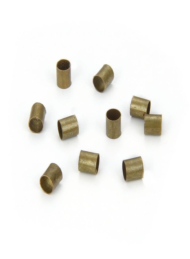 Adabele 500pcs Round Tube Crimp Beads 2mm (0.08 Inch) Tiny Small Spacers (Hole - 1.5mm) Antique Bronze Plated Brass for Jewelry Craft Making CF28-1 - Image 3