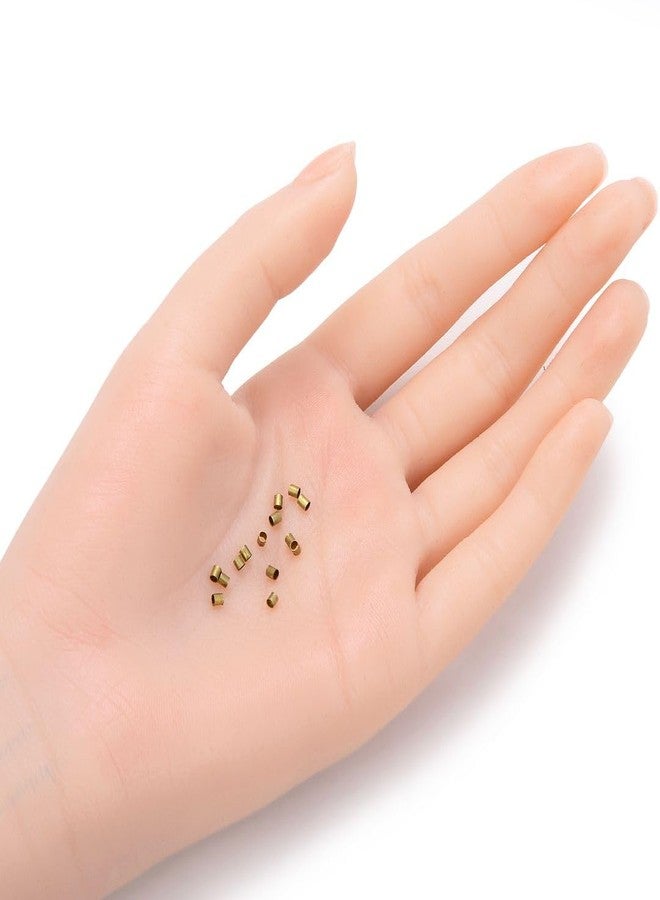 Adabele 500pcs Round Tube Crimp Beads 2mm (0.08 Inch) Tiny Small Spacers (Hole - 1.5mm) Antique Bronze Plated Brass for Jewelry Craft Making CF28-1 - Image 2