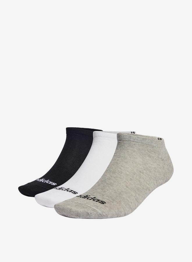 3-Piece Logo Print Ankle Length Socks Set - Ic1300
